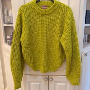 Show Me Your Mumu “Bailey Sweater” in Lime Knit – Size Medium